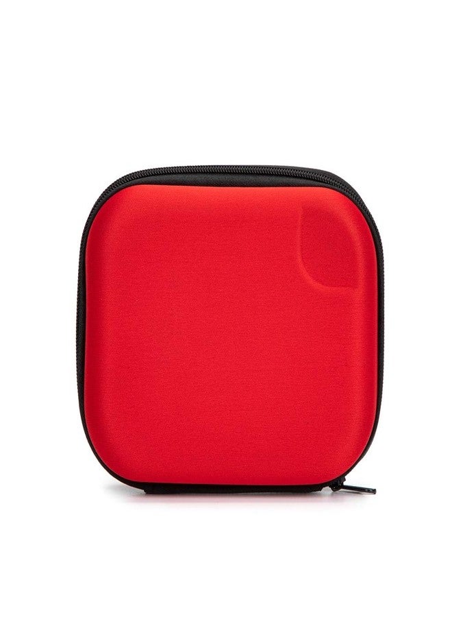 Jipemtra EVA Hard Red Medical Bag - Round, Emergency Responder, Camping, Outdoors (6.8x5.3x2.2 Inches) - Image 3