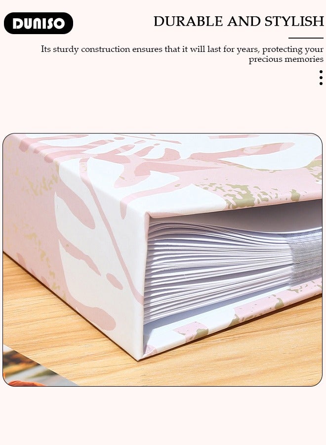 300 Pockets Leaves Pattern Photo Album for 6 Inches Photos Portable Photo Album for Family Wedding Birthday Boys Girls