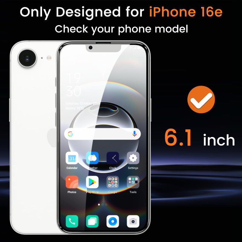 Lesakit 3+3 Pack Privacy Screen Protector for iPhone 16e 6.1-Inch with 3 Pack Camera Lens Protector, Anti Spy Tempered Glass Film 9H Hardness Bubble Free Case Friendly - Image 2