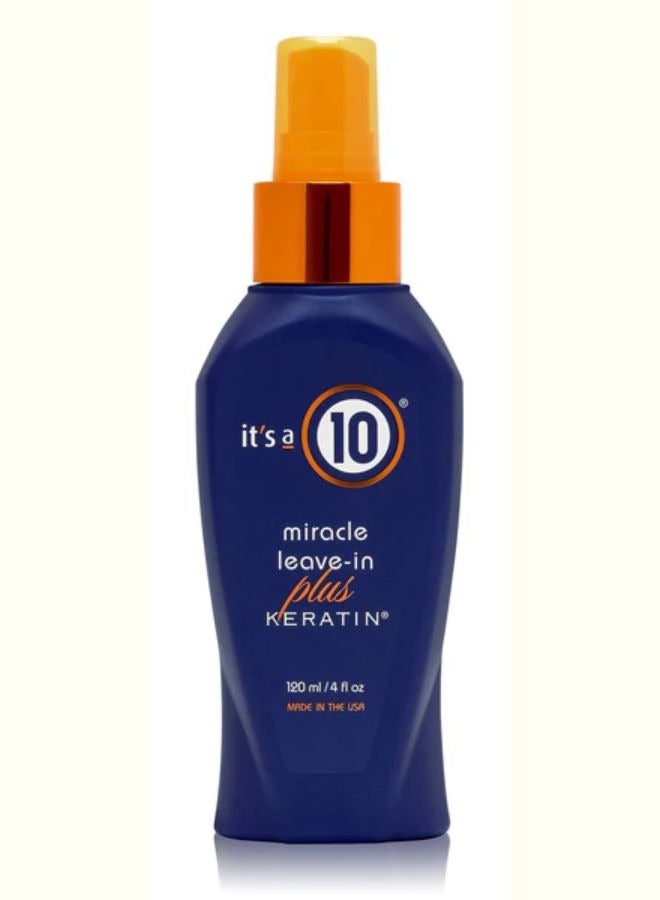 It's a 10 Miracle Leave In Plus Keratin For Unisex 4 oz Spray, Hair Strength, Rebuilding, Heat, Protectant Spray, Frizz-Free Hair, Moisture Restoration, Protein Replenishment - Image 1