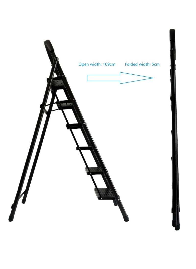 General 6 Steps Ladder，Foldable Ladder 6 Steps，Home Ladder 6 Step（Black）  - Image 3