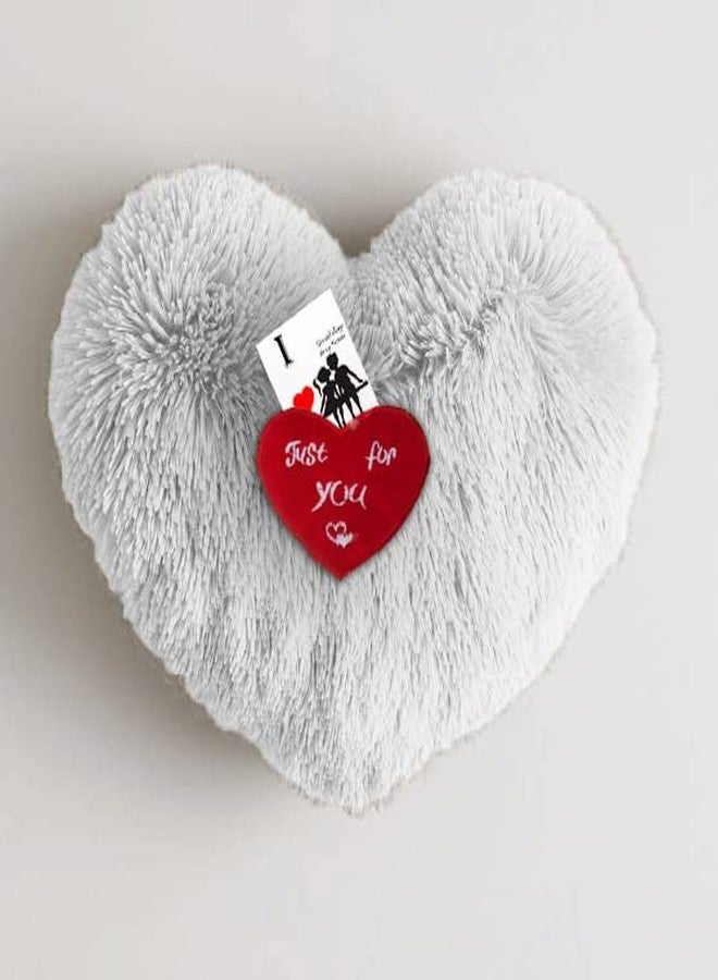PICKKART Fur Heart Pillow with Love Card (White) - Image 2