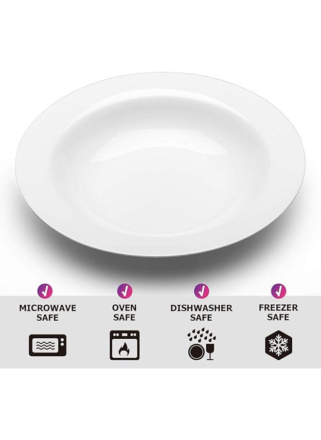 Generic Pasta Bowls And Plates 20 Ounces White Soup Bowl Set Of 4  Porcelain Bowl Set For Eating  Microwave & Oven Safe  - Image 2