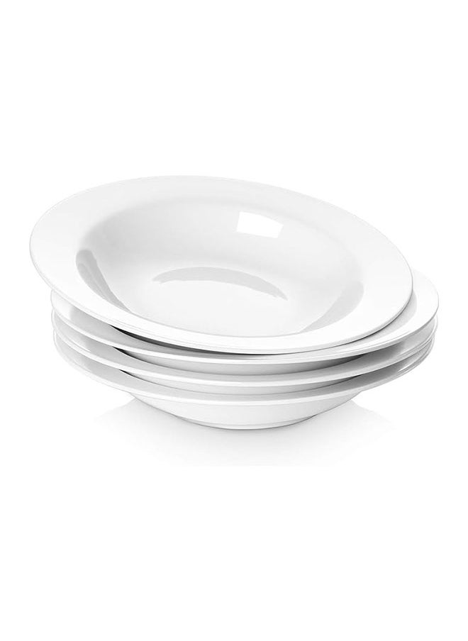 Generic Pasta Bowls And Plates 20 Ounces White Soup Bowl Set Of 4  Porcelain Bowl Set For Eating  Microwave & Oven Safe  - Image 1