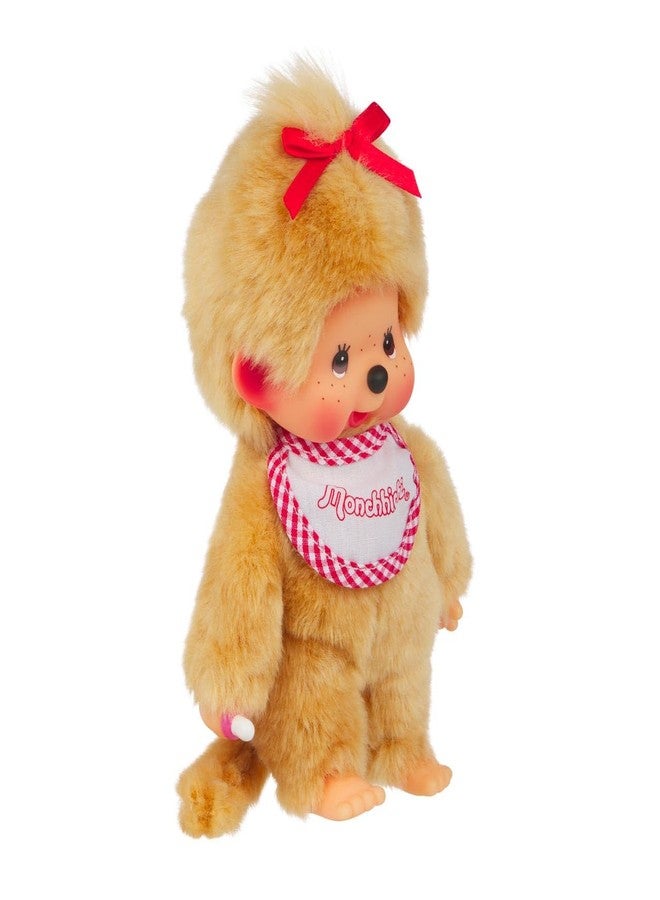 Monchhichi Sekiguchi Beige Girl with Bib - Red/White - Image 4