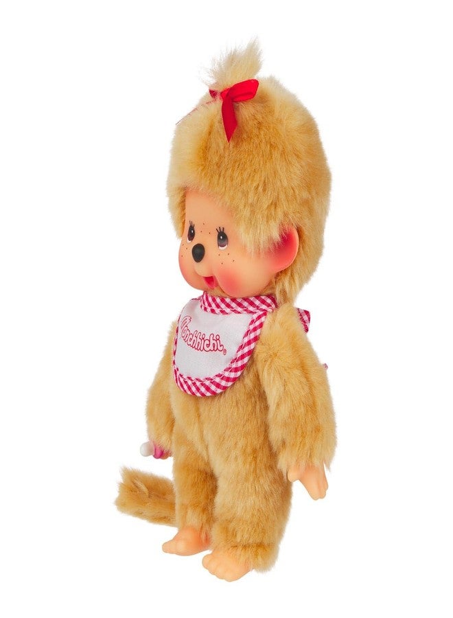 Monchhichi Sekiguchi Beige Girl with Bib - Red/White - Image 2