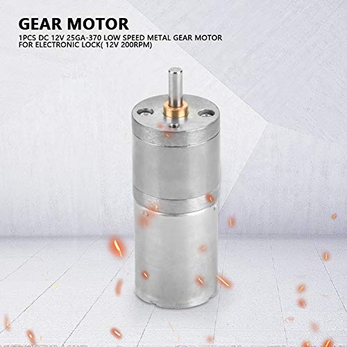 Walfront 25GA-370 DC 12V Micro Motor Speed Reduction Geared Motor for Electronic Lock Outer Diameter 25 mm/1.0in(200RPM) - Image 5