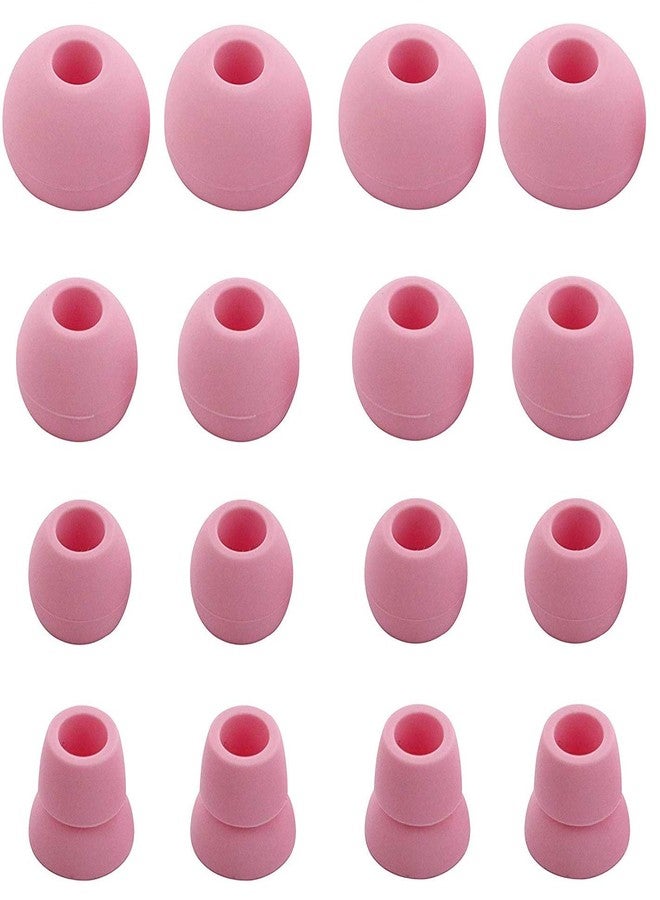 BLLQ Replacement Silicone Ear Tips Ear Buds Ear gels for Beats by dr dre Powerbeats 3 Wireless Stereo Earphones - 16PCS 8 Pairs with 4 Size Options （Pink）