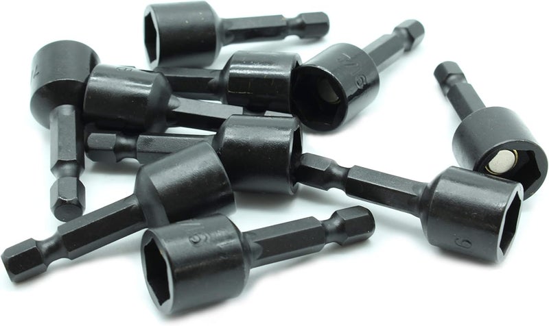 TEMO 10 pc Impact Ready Nut Driver 7/16 Inch Magnetic Nutsetter Set - Image 1