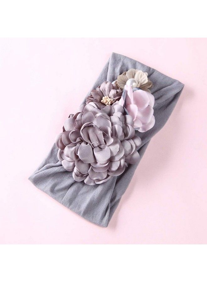 DINPREY Baby Girl Beautiful Headbands With Chiffon Lotus Flower Soft Nylon Headwraphead Wraps For Newborntoddler And Kids (3Pc C Flower Headband)  - Image 4
