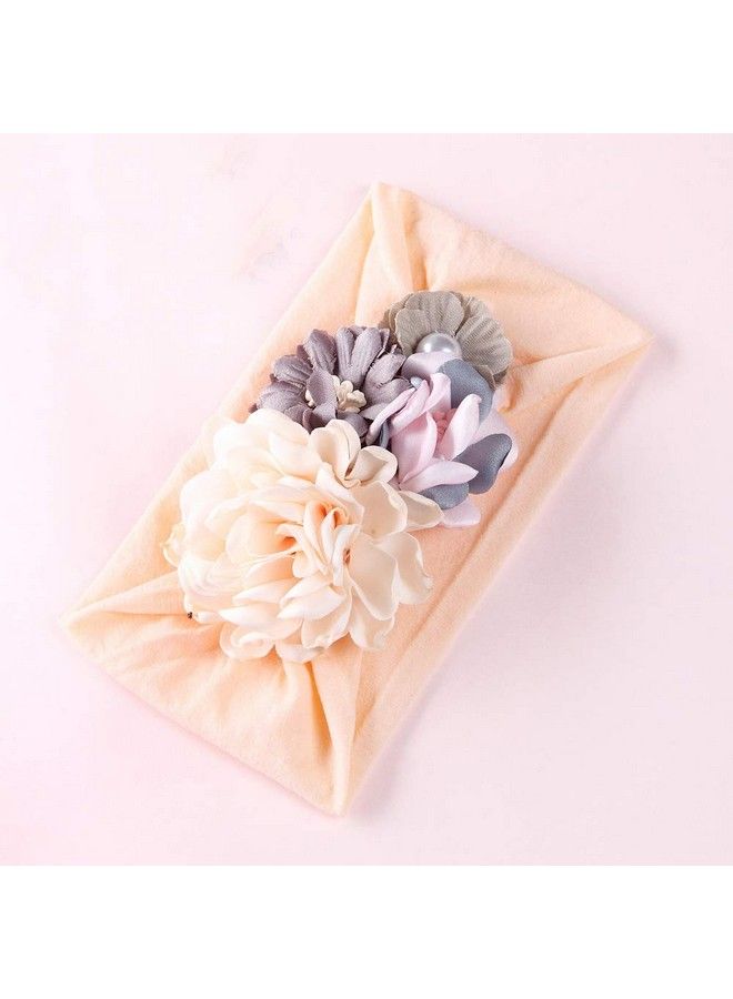 DINPREY Baby Girl Beautiful Headbands With Chiffon Lotus Flower Soft Nylon Headwraphead Wraps For Newborntoddler And Kids (3Pc C Flower Headband)  - Image 3