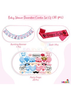 WOBBOX Wobbox Baby Shower Decoration Items| Baby Shower Ceremony Photo Booth Props for Photoshoot, Baby Shower Banner& Mom to Be Sash, Godh Bharai Ceremony Decoration Kit-(FP1882)  - Image 2