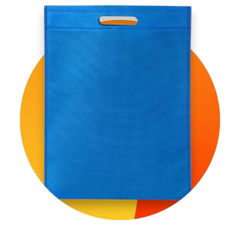 10 Piece Non Woven Polyester Fabric Gift Bags 30x25 cm (Blue) - Image 1