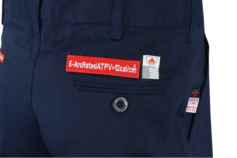 KOMY Fire Retardant Pant , HRC2, 12 CAL / CAT-2, 320 GSM, 88% Cotton, 12% Nylon, Mercerized Pre-Sharunk Fabric , PROBAN Fire Retardant 3/1 LHT - KMFR450P - Navy Blue - Image 2