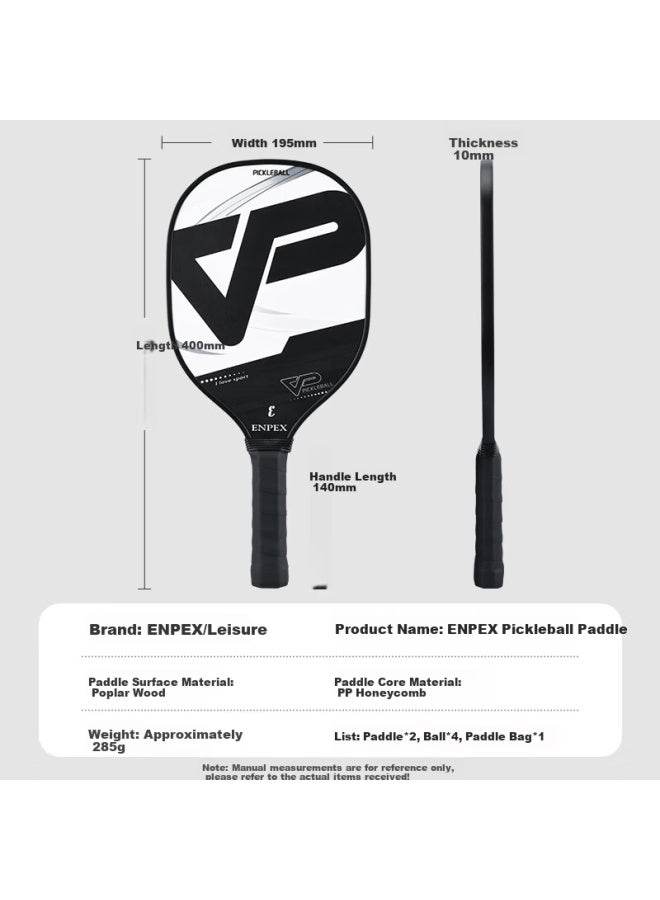 Enpex Paddle, Wooden Practice Racket For Beginners, Adult And Student Training And Compeion, D1 - Image 4