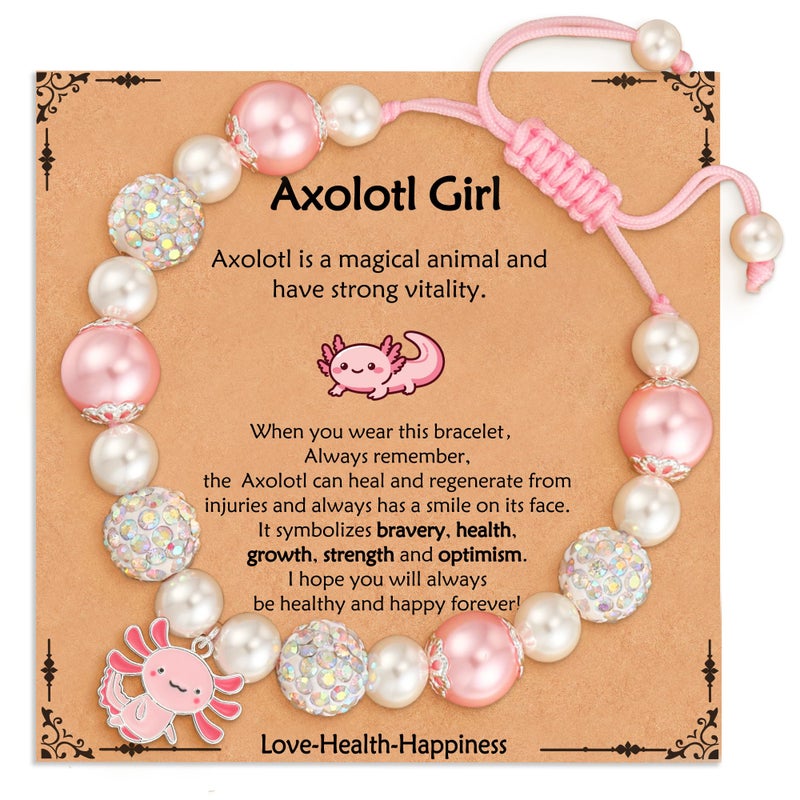 VULETO Easter Basket Stuffers for Girls Kids Teens, Axolotl Bracelet Gifts Kawaii Cute Stuff Charm Bracelet Birthday Jewelry Presents for Toddler Teen Teenage Ages Essentials Decorations Daughter Granddaughter - Image 1