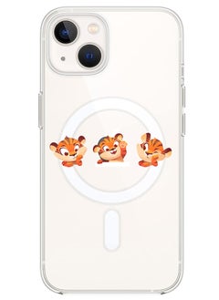 Magnetic Case for iPhone 14 Plus 6.7-inch Compatible with MagSafe Wireless Charging, Shockproof Phone Bumper Cover Cute tiger expressions