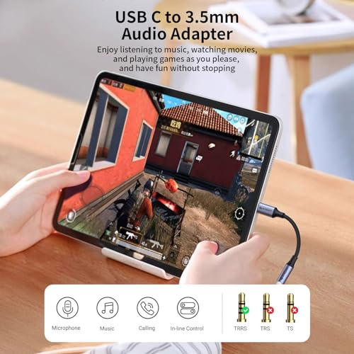 STRIFF Type C to 3.5 mm Audio Jack Connector with DAC Headphone Converter Adapter Compatible with iPhone 15 Pro Max/ 15 Pro/ 15 Plus, Galaxy S23/ S22/ S21/S208, iPad Pro, Pixel 8 & Other Type C Phones - Image 3
