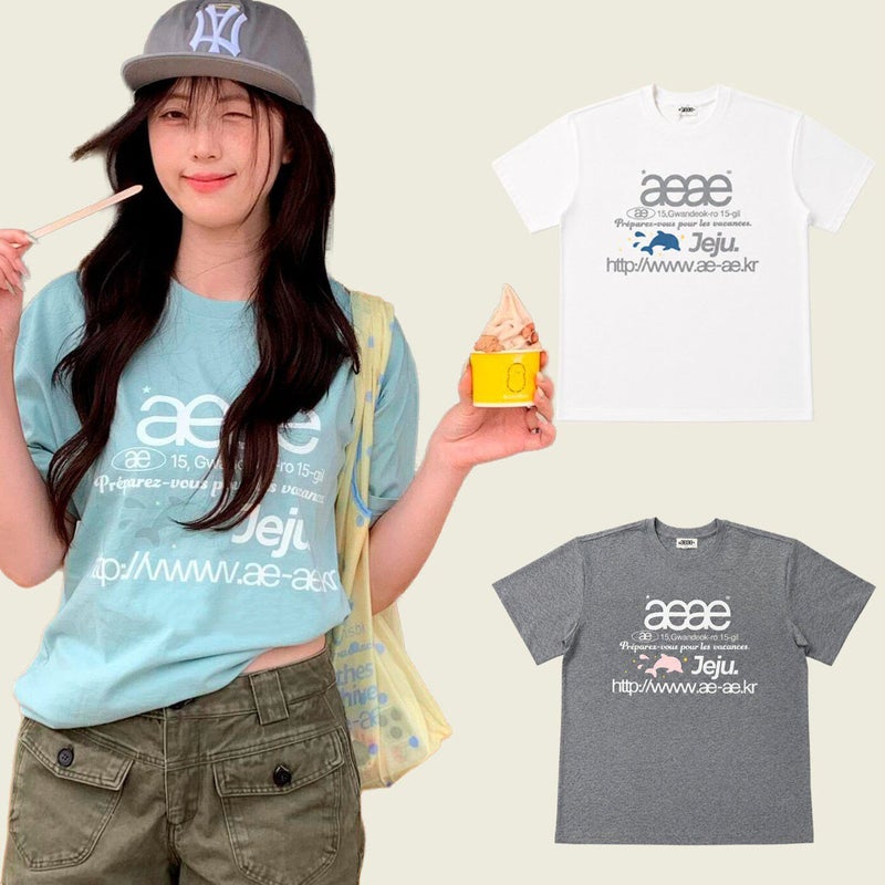 Jeju Limited Edition Dolphin Print T-Shirt for Unisex - Image 2