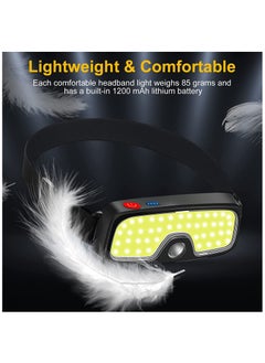 KASTWAVE Rechargeable Headlamp Flashlight, 5000 Lumen Wide Beam Led Headlamp, 5 Lighting Modes, Lightweight Waterproof Light Bar Headlamp, Suitable for Outdoor, Running, Fishing, Camping  - Image 3