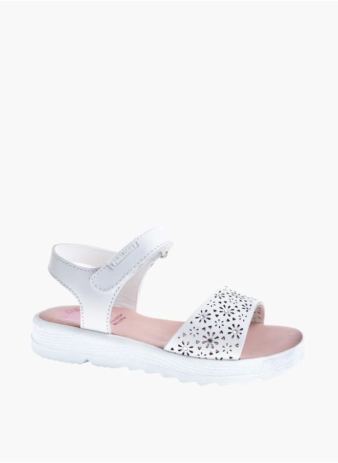 بابلوسكي Girls Strap Sandals With Hook And Loop Closure