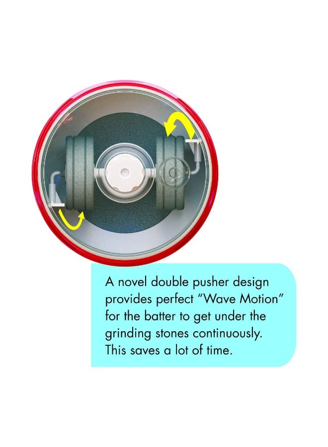 Premier Easy Grind Wet Grinder_ 2-Liter, 230v Appliance in Vibrant Red, Offers Efficient Grinding for Large Quantities, User-Friendly Design - Image 2