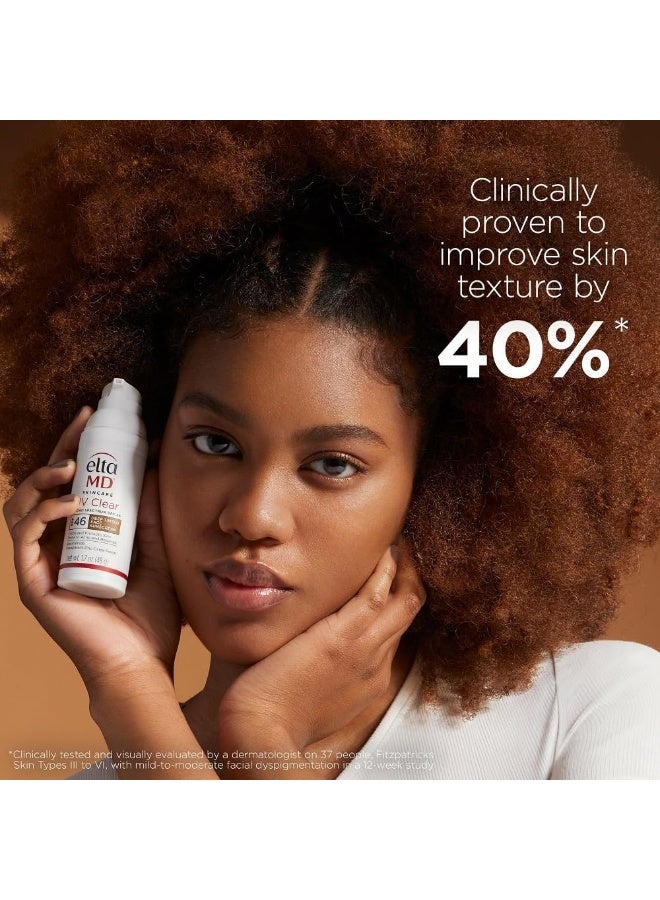 EltaMD Uv Clear Deep Tint Face Sunscreen, Spf 46 Tinted Sunscreen With Zinc Oxide, Oil-Free, For Sensitive Skin, Acne-Prone Skin, Lightweight, Dermatologist Recommended, 1.7 Oz - Image 3