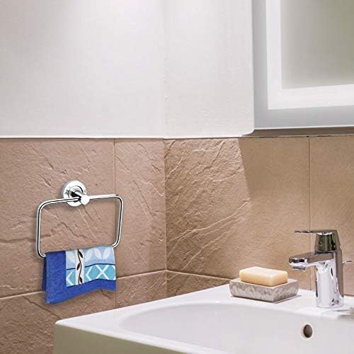 TERXA Stainless Steel Wire Square Ring | Towel Rack | Napkin Hanger | for Home/Kitchen/Washroom/Basin | Hand Towel Holder/Bar | Bathroom Accessories (Pack of 1,Multicolor) - Image 3