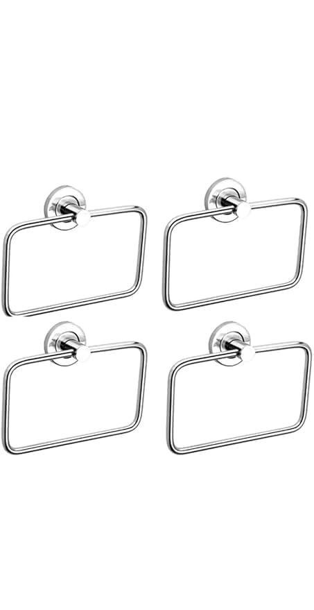 TERXA Stainless Steel Wire Square Ring | Towel Rack | Napkin Hanger | for Home/Kitchen/Washroom/Basin | Hand Towel Holder/Bar | Bathroom Accessories (Pack of 1,Multicolor) - Image 4