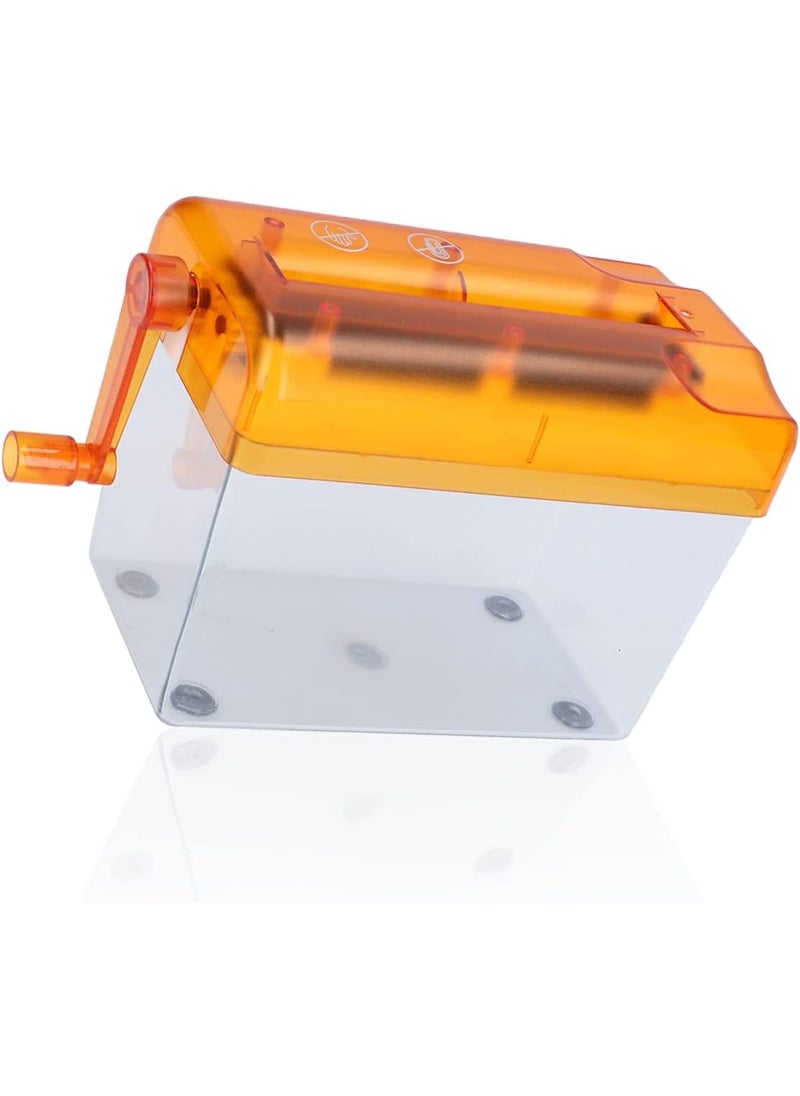 KUIDAMOS Manual Paper ShredderPortable Manual Compact Structure Simple Hand Crank Shredder CrossCut Paper and Credit Card Shredder Manual Paper Shredderfor Office Desktop HomeOrange  - Image 1