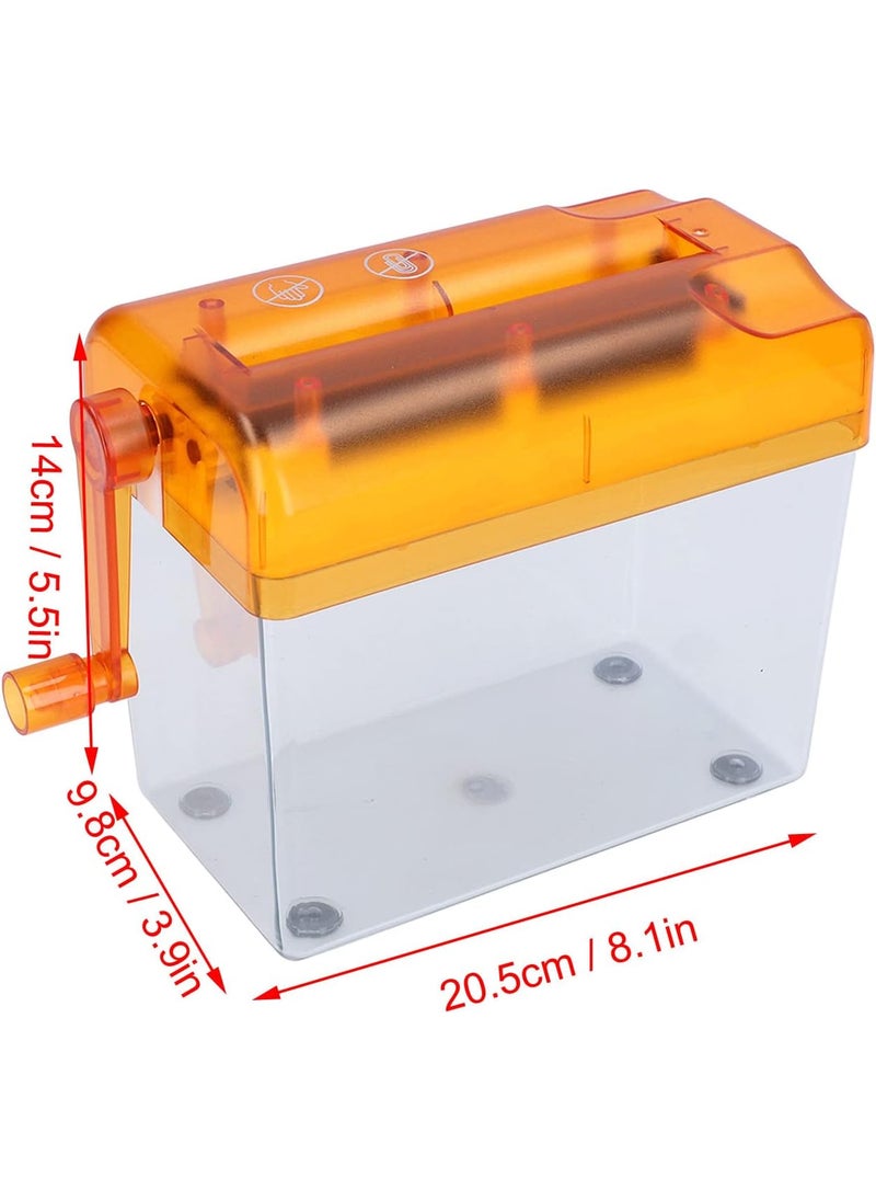 KUIDAMOS Manual Paper ShredderPortable Manual Compact Structure Simple Hand Crank Shredder CrossCut Paper and Credit Card Shredder Manual Paper Shredderfor Office Desktop HomeOrange  - Image 2