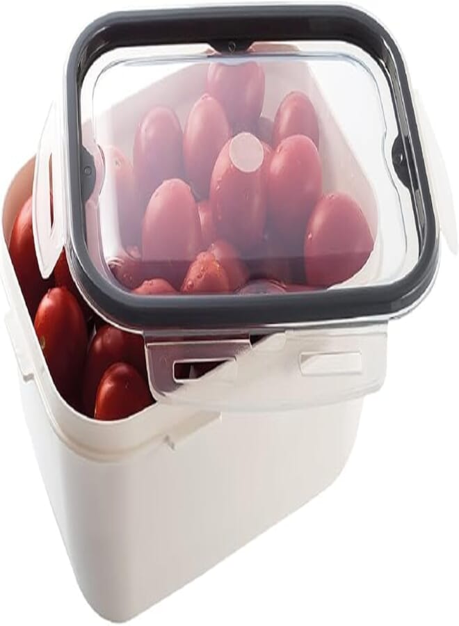 Ucsan Plastic Pure White Lock Fit Container 2 Liters | Made in Turkey | M1365
