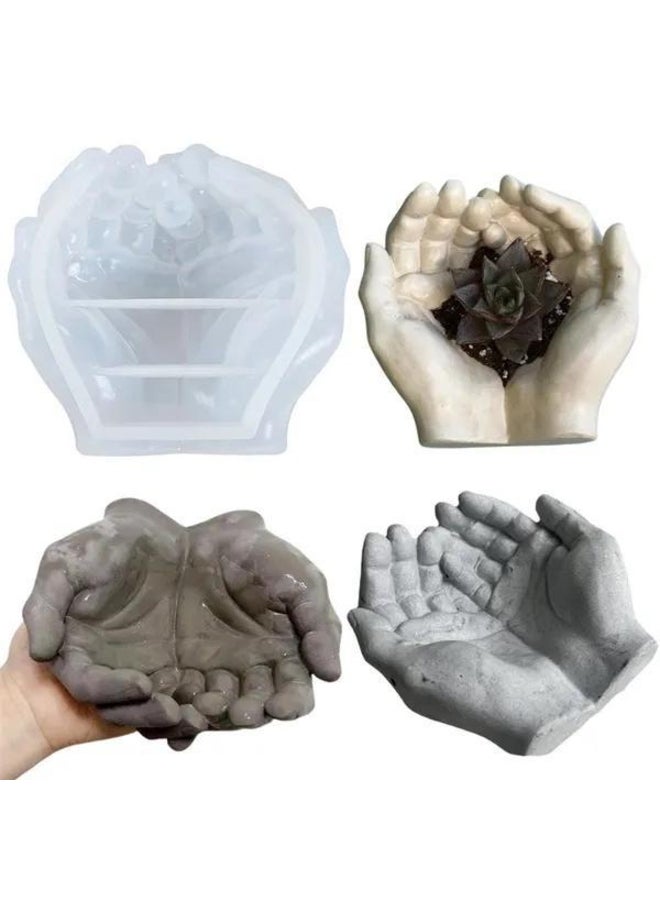 1PC Silicone Molds Epoxy Resin Concrete for DIY Hand Shaped Tray Storage Pot Home Decoration - Image 2