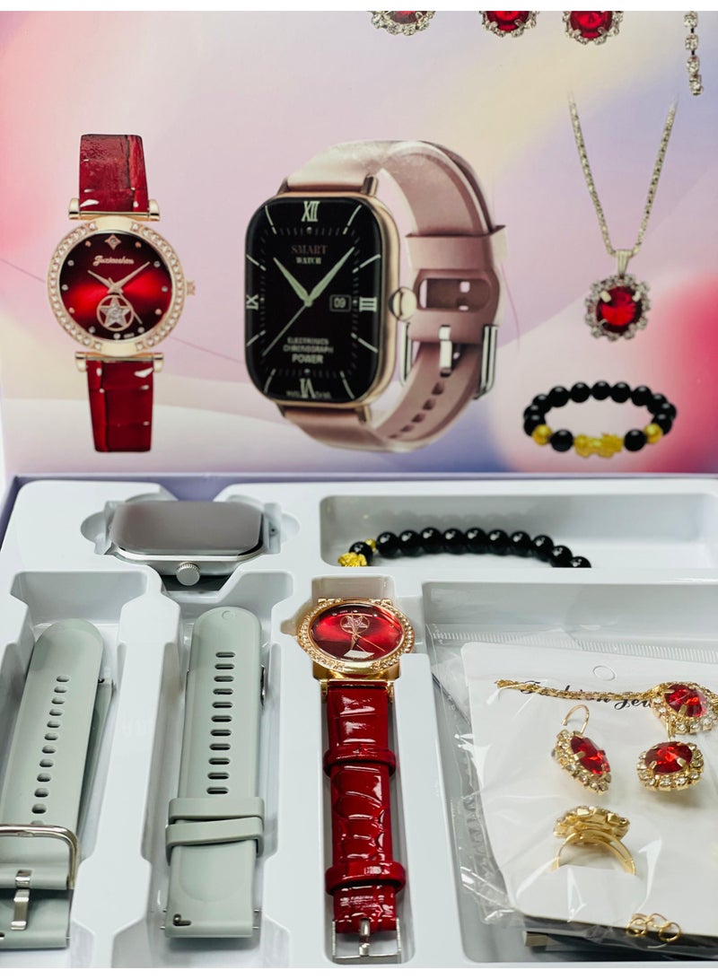 Raxoom Smart Watch Series 10 Combo – 2.02" Big Screen Digital Watch (Grey Straps), 1 Analog Watch & Complete Jewellery Set  - Image 3