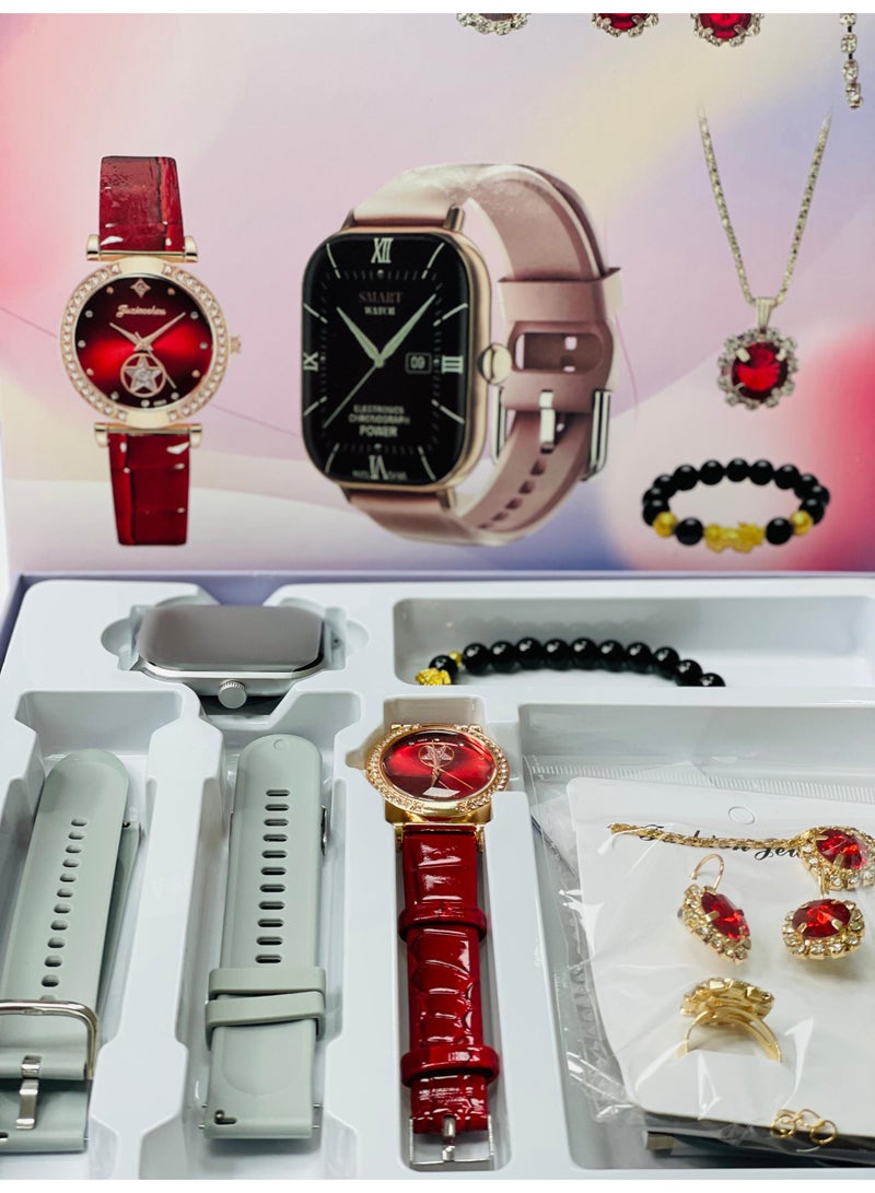 Raxoom Smart Watch Series 10 Combo – 2.02" Big Screen Digital Watch (Grey Straps), 1 Analog Watch & Complete Jewellery Set  - Image 4
