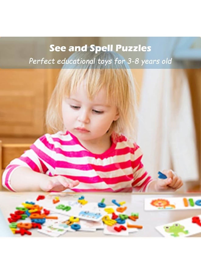 Bolivia's See and Spell Learning Toys, Alphabet Educational Flash Cards Spell Learning Toys, Matching Letter Spelling Game Toy, Sight Words Learning Preschool Toys for Boys Girls Kids - Image 4