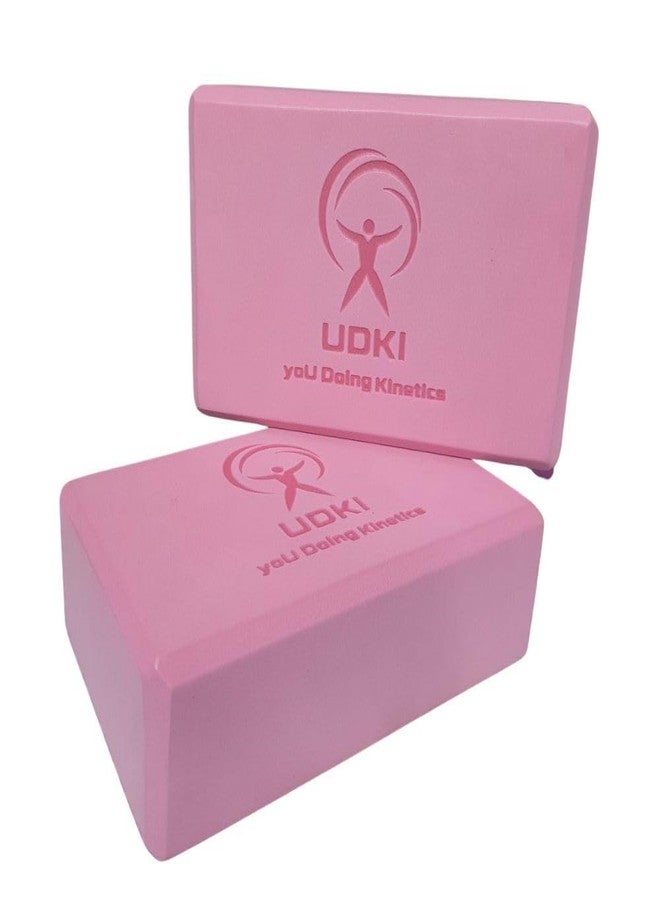 UDKI Yoga Block Set of 2, Extra Large (Light Pink) | High-Density EVA Foam with Soft, Non-Slip Surface for Enhanced Balance & Support | Perfect for Yoga, Strength Training & Stretching (3" x 9" x 6") - Image 1