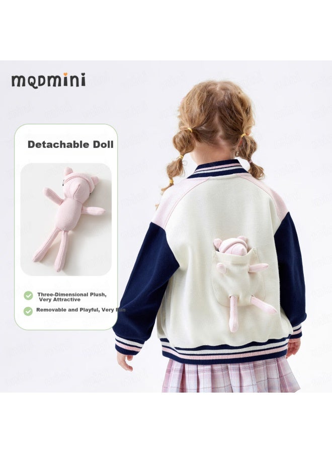Mqdmini Kids Baseball Jacket Fashion Knitted 3d Bear Coat For Boys And Girls - Image 2