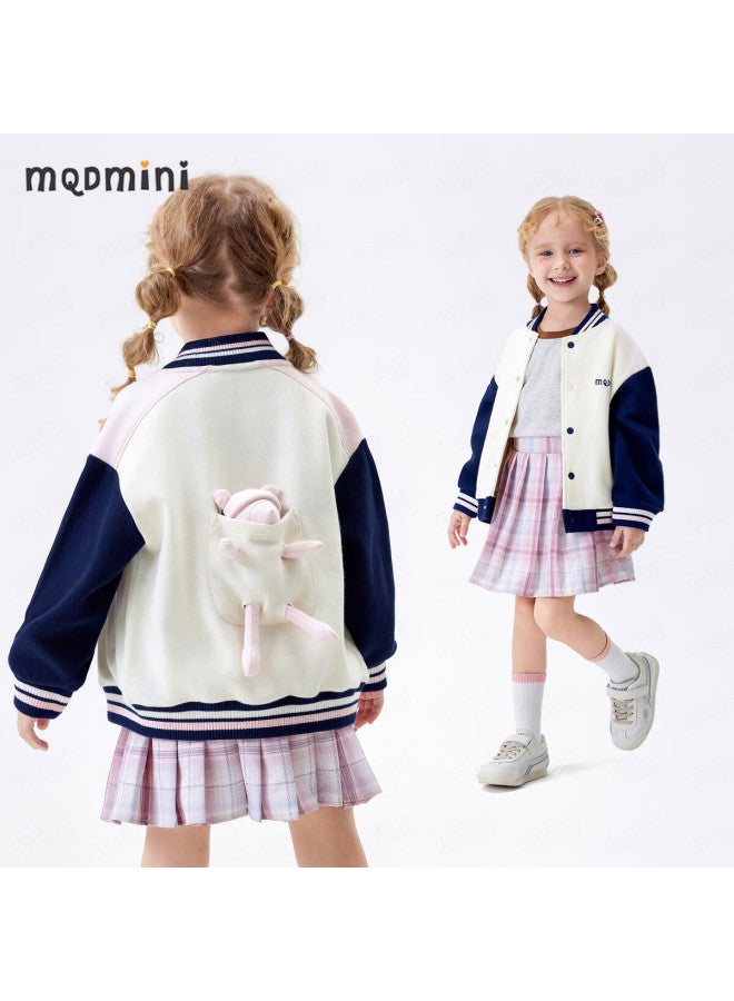 Mqdmini Kids Baseball Jacket Fashion Knitted 3d Bear Coat For Boys And Girls - Image 1