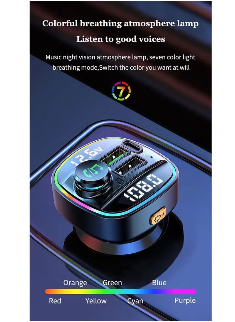 ARNOTEC - Dual Display Voltage Detection for Car Bluetooth Charger Car MP3 Bluetooth Player Lossless Sound Quality USB Quick Charge - Image 1