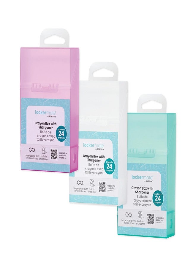 LockerMate Crayon Box with Sharpener Holds 24 Crayons, Assorted Color, Pack of 1 - Image 1