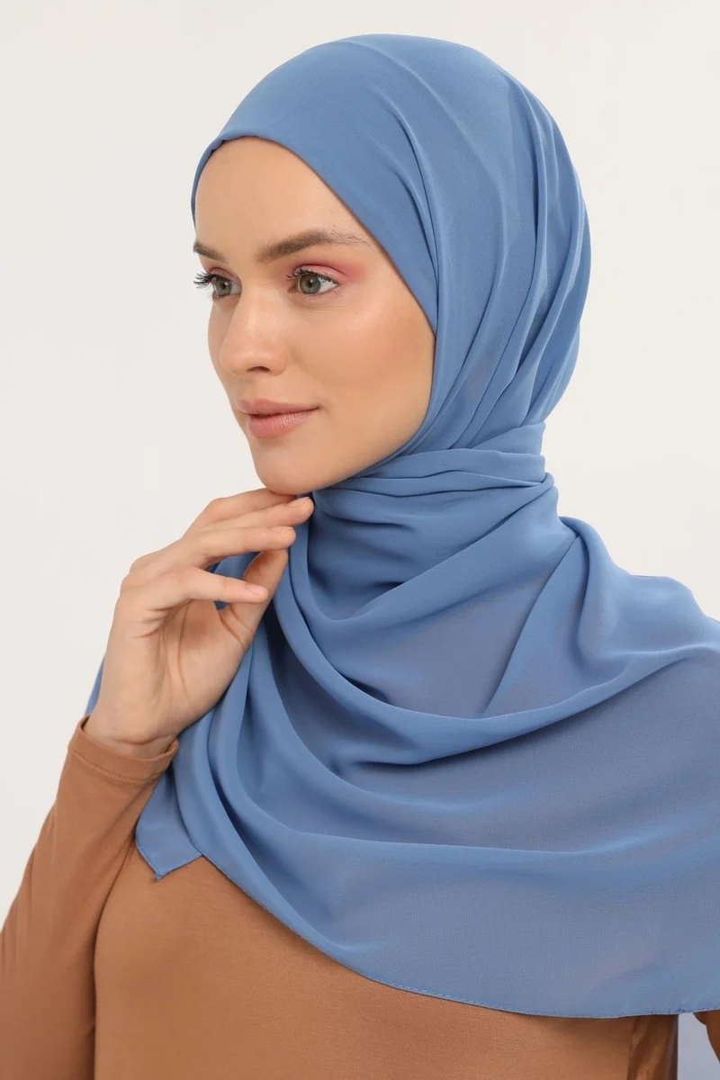 Altobeh Ready Practical Luxury Snap-on Elastic Bonnet Chiffon Shawl