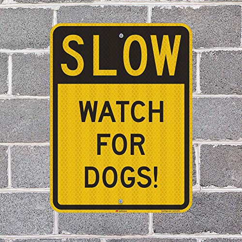 SmartSign "Slow - Watch For Dogs!" Sign | 18" x 24" 3M High Intensity Grade Reflective Aluminum - Image 4