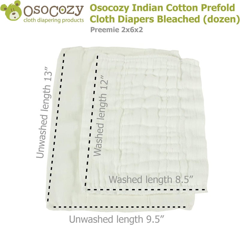 OsoCozy Prefold Cloth Diapers (1 Doz) - Soft, Absorbent, Durable - 100% Cotton - Image 3