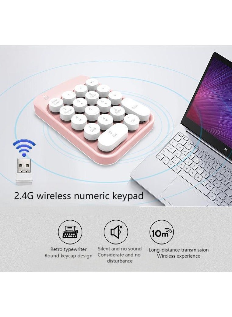 إسكدنيا Wireless Numeric Keypad, Cute Colourful Numeric Keypad, Portable 2.4 GHz Numeric Expansion Keyboard, 18 Keys Numeric Keypad for Laptops, Desktop PC - Image 4