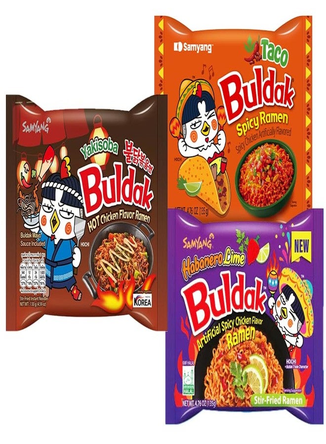 Pinstar Premium Samyang Spicy en Ramen 11 Flavor Variety Pack - FREE Chopsticks - Korean Buldak Ramen Noodles (11 Pack) - Image 5