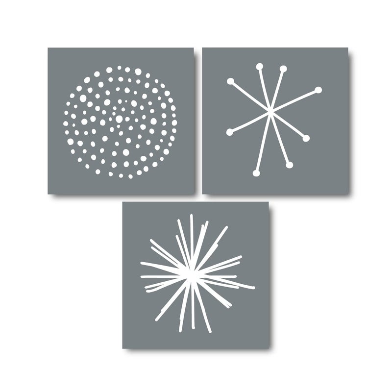 I Like That Lamp Starburst Stencils 3 Designs Large Nordic Snowflake Templates for Painting FloorWallTileFurnitureFabricWood Each 118 x 118 Strong  Reusable DIY Craft Made in America by Small Business