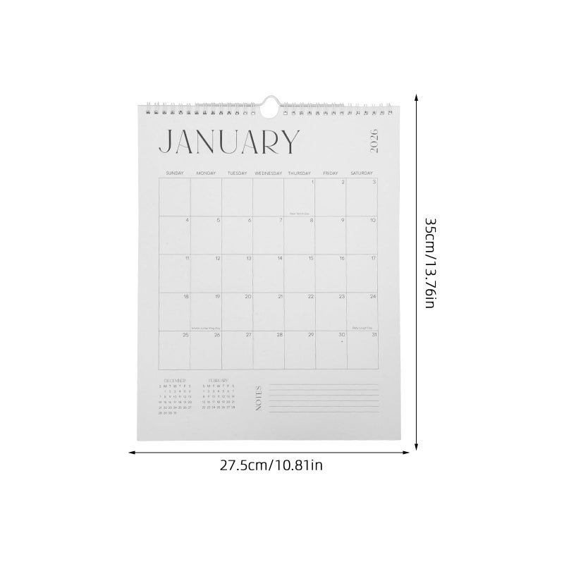 2026 18 Month Wall Calendar Vertical Hanging Planner Minimalist Design With Holiday Markings For Office School Home - Image 3