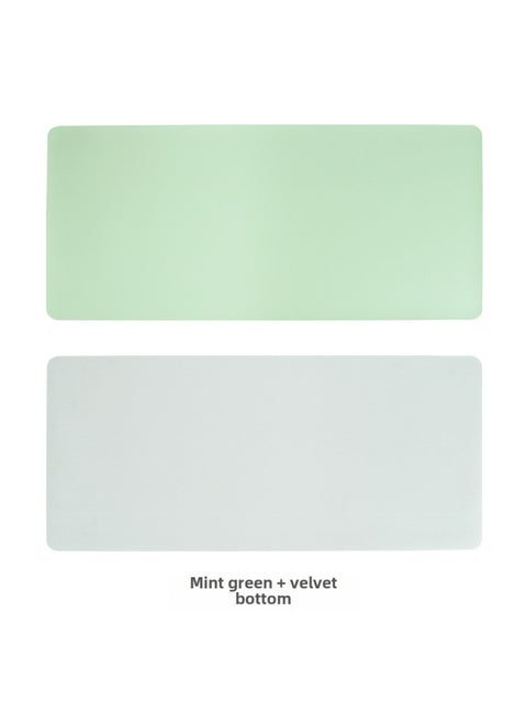 Extra Large Anti-slip Leather Mouse Pad Computer Keyboard Office Desk Writing Coffee Table Pattern Printed Logo-Color:70cm*40cm-Pattern:Mint Green + Velvet Bottom Sewn