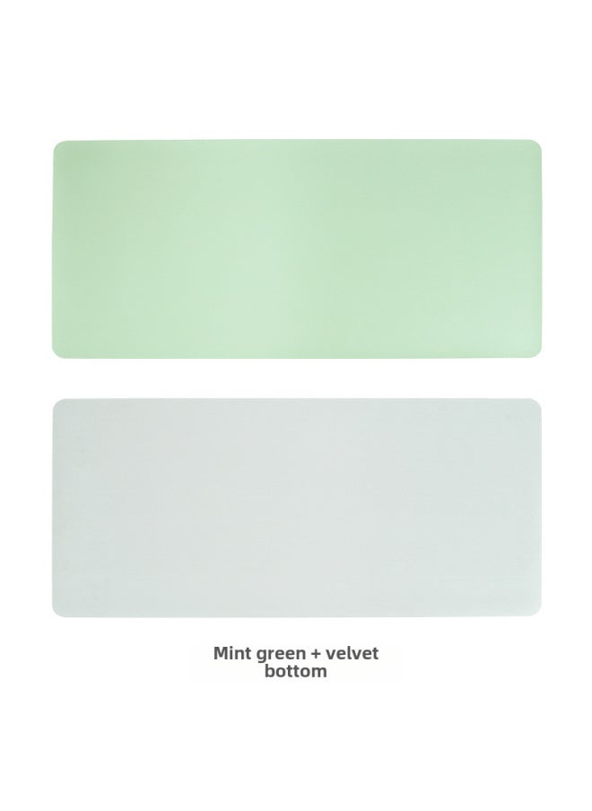 Extra Large Anti-slip Leather Mouse Pad Computer Keyboard Office Desk Writing Coffee Table Pattern Printed Logo-Color:70cm*40cm-Pattern:Mint Green + Velvet Bottom Sewn  - Image 1